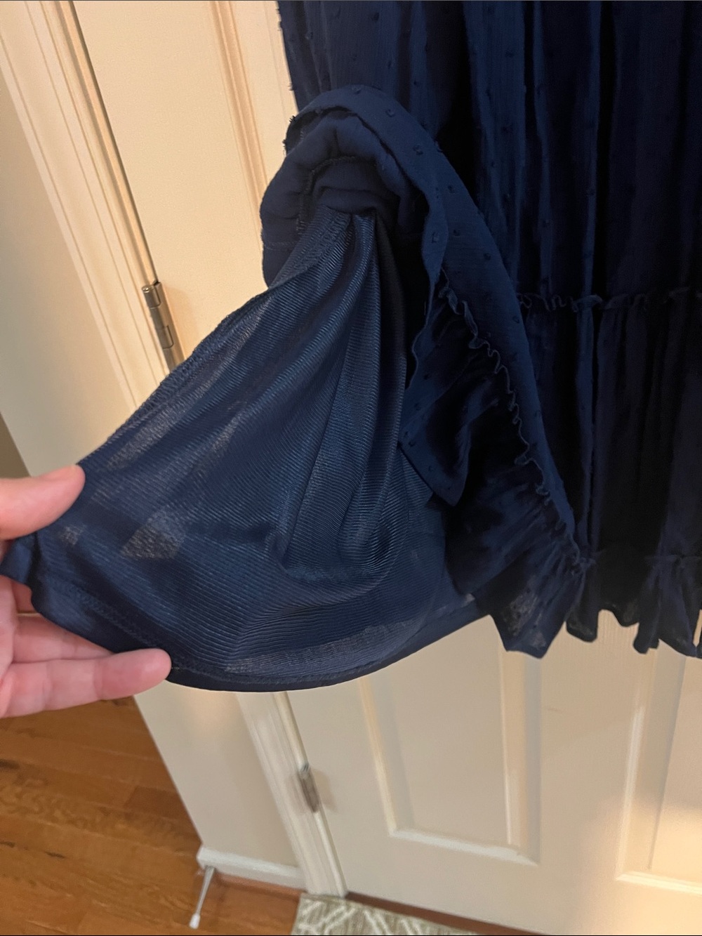Wonderly Navy Blue Tiered V-Neck Maxi Dress - Picture 4 of 5